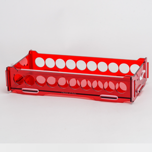 Stackable Test Tube Rack- Transparent Red Acrylic